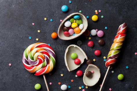 Colorful Candies And Lollypops Stock Image Image Of Delicious Jelly