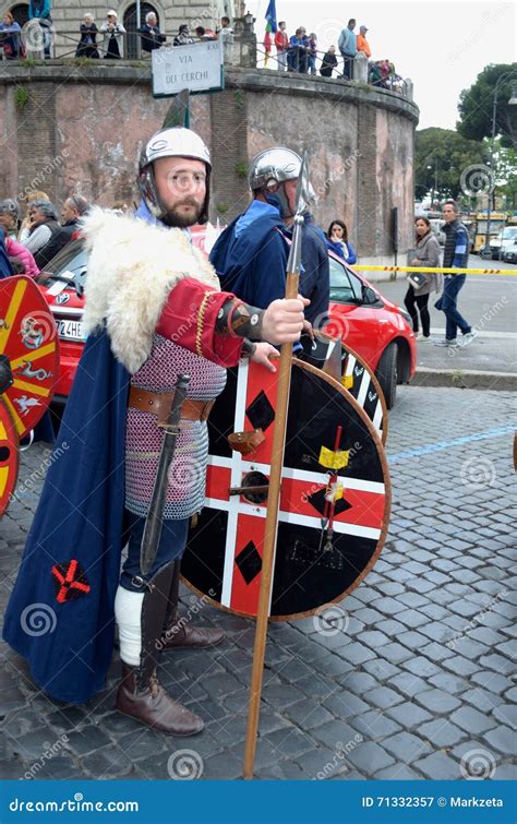 Soldier At Ancient Romans Historical Parade Editorial Photography