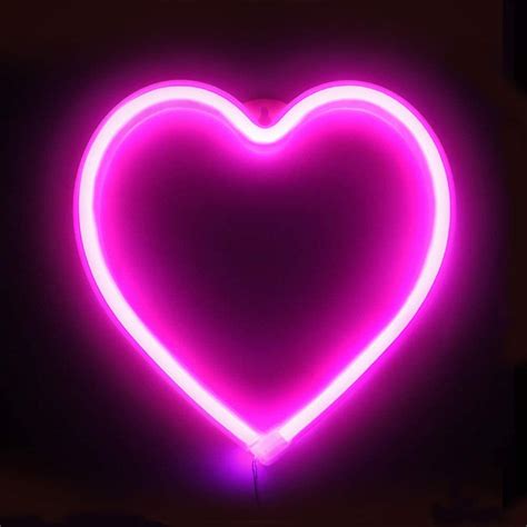 Xiyunte Heart Neon Light Pink Neon Sign Wall Light Battery And Usb