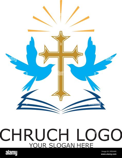 Logo Churchchristian Symbolthe Bible And The Cross Of Jesus Christ