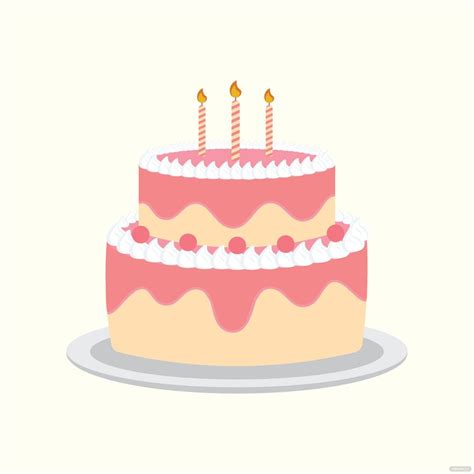 Free Birthday Cake Vector Eps Illustrator  Png Svg