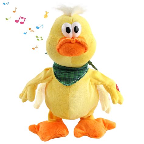 Houwsbaby Quacking Duck Musical Stuffed Animal Walking Singing Waving