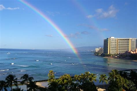 Rainbow Waikiki Beach Hawaii Hawai