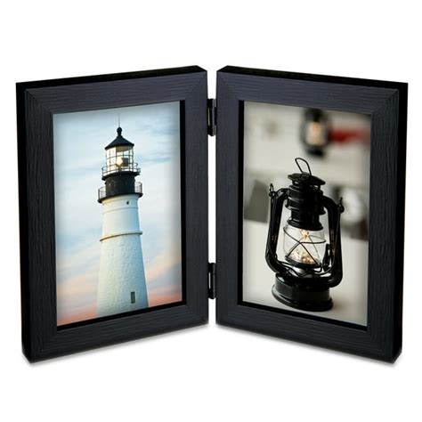 Mainstays Matte Black 4x6 Two Opening Tabletop Picture Frame Collage