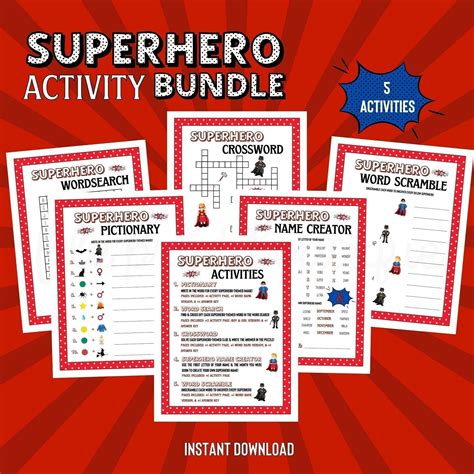 Superhero Printable Kids Activities Superhero Crossword Superhero