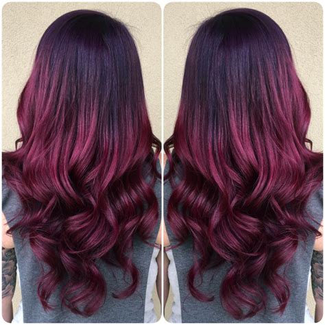 Violet To Wild Orchid Pravana Ombre Ombre Hair Color Burgundy Hair