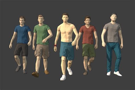 D Model Lowpoly Rigged People Vr Ar Low Poly Rigged Animated