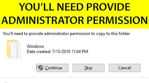 Youll Need To Provide Administrator Permission To Copy This Folder Or