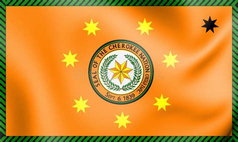 3d Flag Of Cherokee Nation Stock Illustration Illustration Of