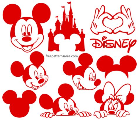 Mickey Mouse SVG Silhouette Vector Files - FreePatternsArea
