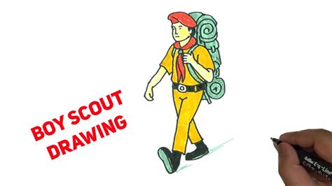 How To Draw A Boy Scout Easy And Step By Step Youtube