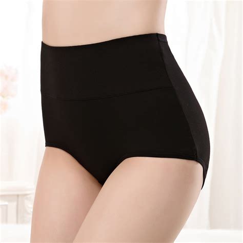 buy briefs comfortable and cool bamboo fiber panties pure color classic high waist underwear