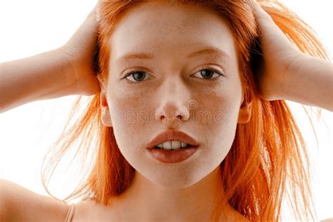 Young European Ginger Woman Posing And Looking At Camera Stock Image Image Of Young Adult