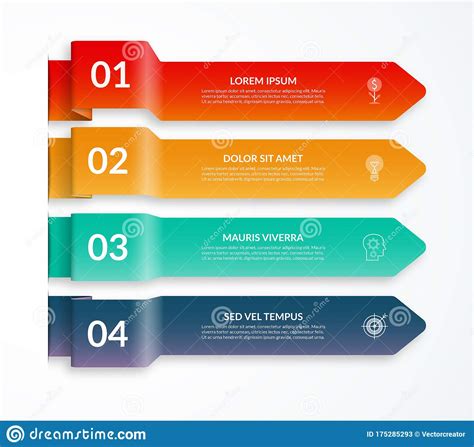 Infographic Arrow Elements Vector Template With 4 Options Stock