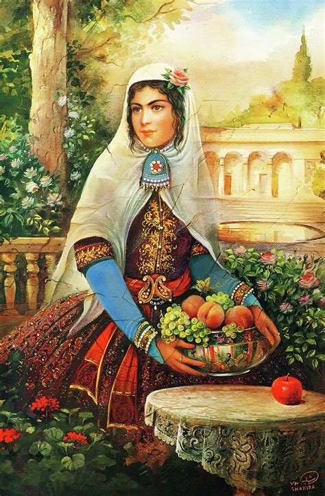 Iranian Qajar Woman Painting By Shakiba Pixels