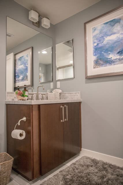 La Jolla Modern Classy Coastal Condo Contemporary Bathroom San