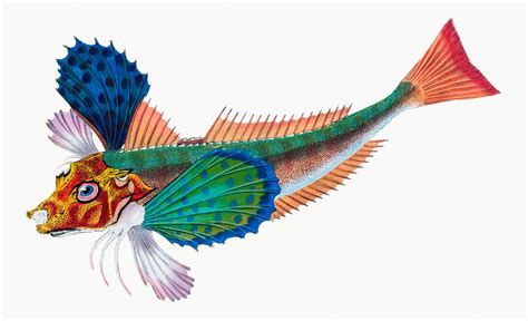 Flying Fish Exocoetus Volitans Illustration From The Natural History