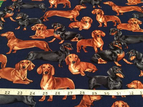 Timeless Treasure Dachshund Dashound Weiner Dog Fabric By The Half Yard