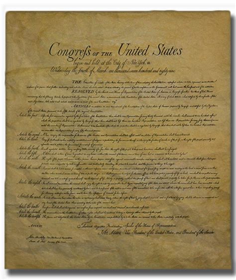 Bill Of Rights 1789 Poster Size 23 X 29