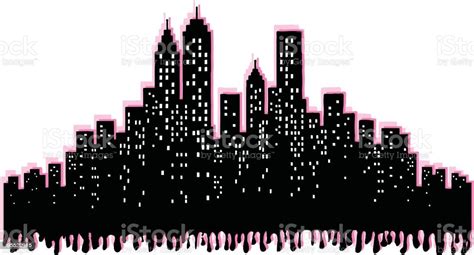 Grunge City Skyline Silhouette Of New York Stock Illustration Download Image Now