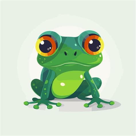 Premium Vector Cute Green Frog Cartoon Character Adorable Frog