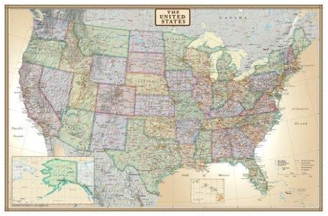 Swiftmaps 24x36 United States Usa Us Executive Wall Map Poster Mural
