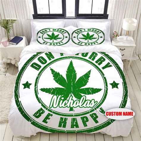 Cannabis Bedding Sets Weed Bedding Set Cannabis Custom | Etsy