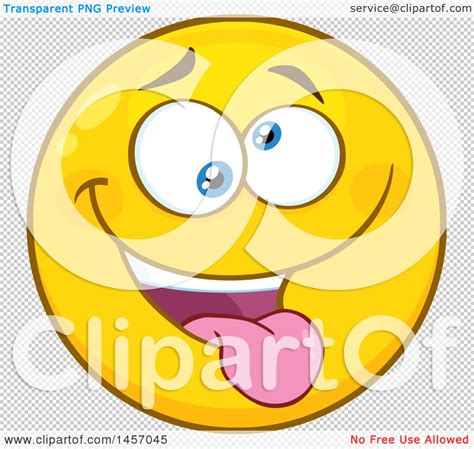 Clipart Of A Cartoon Silly Yellow Emoji Smiley Face Royalty Free