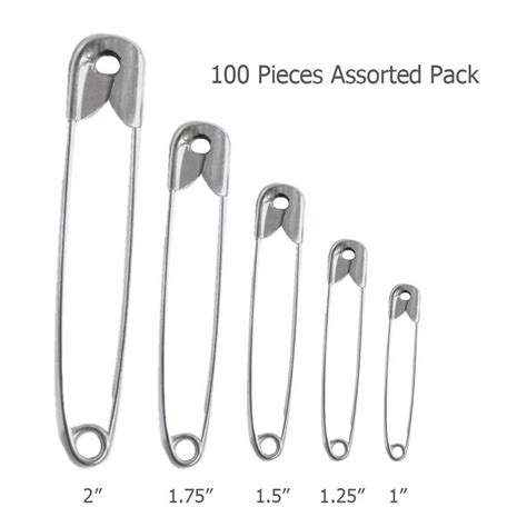 Package Of 100 Pieces Assorted Size Safety Pins