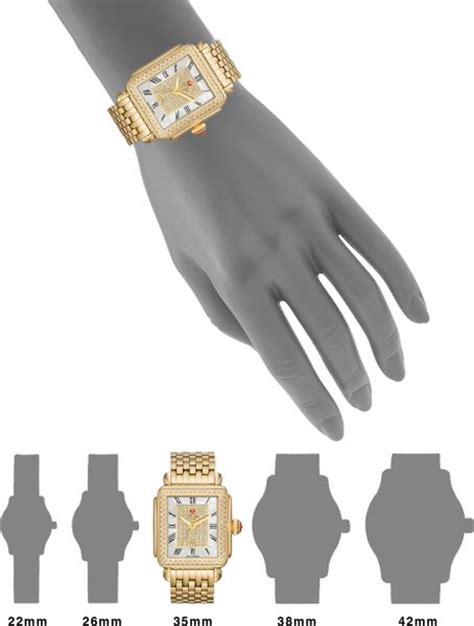 Michele Deco Diamond Stainless Steel Rectangular Bracelet Watch In Gold