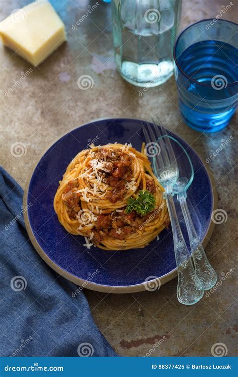 Spaghetti Bolognese Stock Image Image Of Meal Lunch 88377425