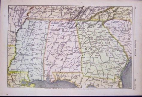 Prints Old And Rare Alabama Antique Maps And Prints