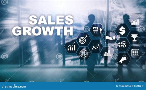 Chart Growth Concept. Sales Increase, Marketing Strategy Stock