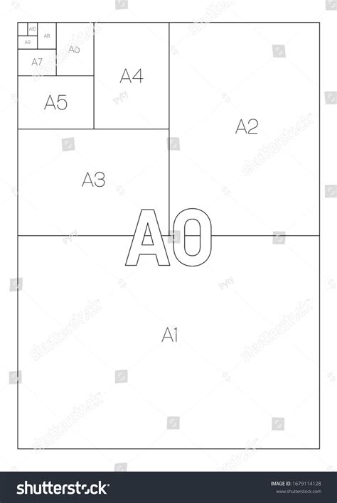Series Paper Sizes Labels Dimensions Milimeters Stock Vector Royalty