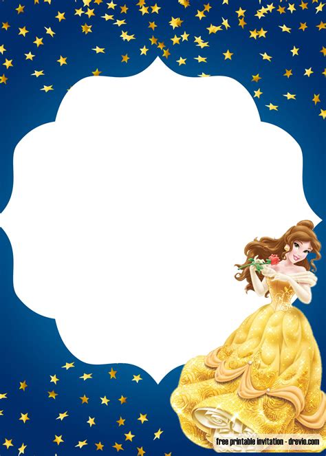 Free Princess Beauty And The Beast Invitation Templates Free