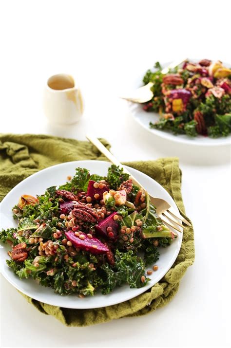 Kale Salad With Beets And Lentils Minimalist Baker Recipes