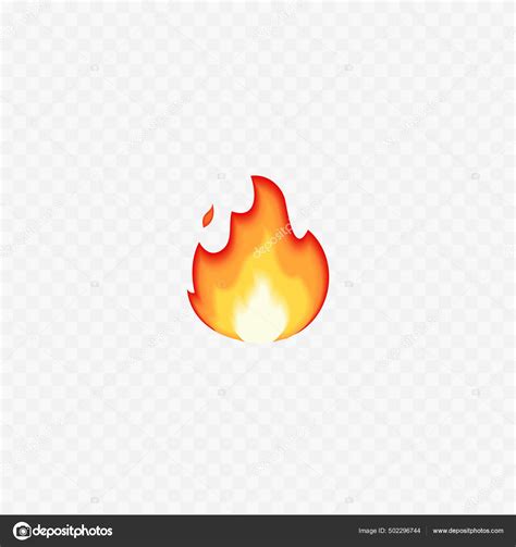 Fire Emoji Fire Flames Isolated On White Realistic 3d Icon Vector