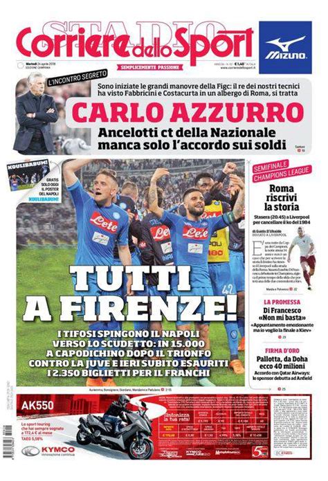 Tutte le notizie di #calcio, #motori, altri #sport, dirette e risultati!. Rassegna stampa - La prima pagina del Corriere dello Sport ...