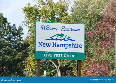 Welcome To New Hampshire Sign Stock Photo Image Of Signpost Card