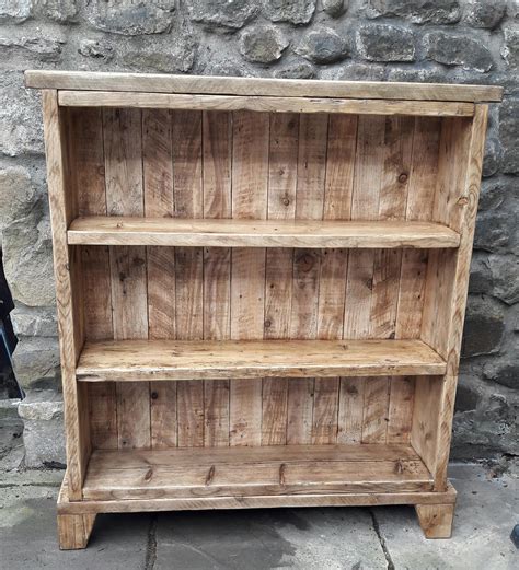 Handmade Rustic Bookcase Shelves With Taperd Feet Shabby Chic