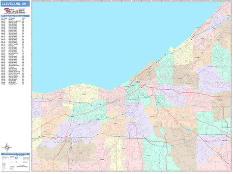 Cleveland Ohio Wall Map Blueprint Style Maphazardly M