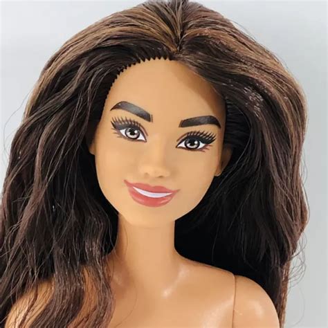 Nude Hybrid Barbie Doll Fashionistas Beauty Made To Move Body Thick Wavy Hair 44 97 Picclick