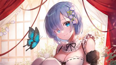 Anime Girl Butterfly Rem Rezero 4k 42767 Wallpaper