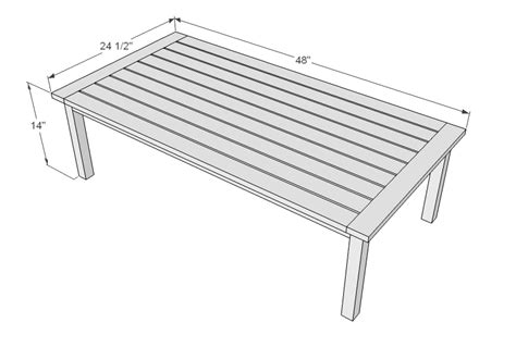 Between your coffee table and your tv stand or fireplace, you should calculate at least 24 inches to 30 inches to leave enough room for circulating around the space. Simple White Outdoor Coffee Table | Ana White