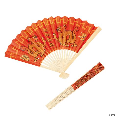 Chinese New Year Dragon Folding Hand Fans Oriental Trading