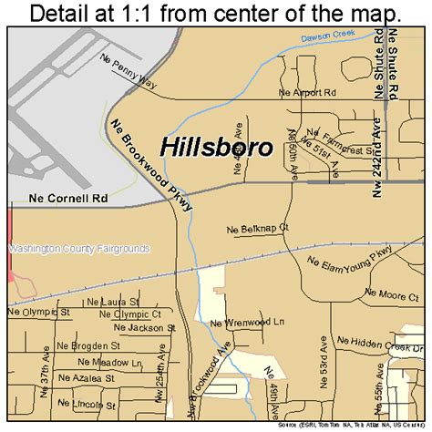 Hillsboro Oregon Street Map 4134100