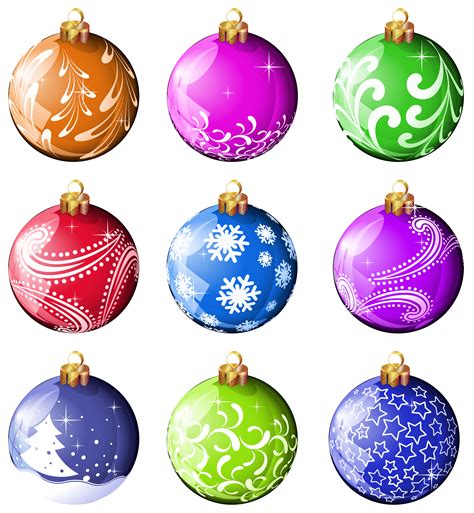 Christmas Tree Ornaments Cartoon Clip Art Library