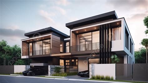 Exterior Design Of A Modern House In The City 3d Rendering Background