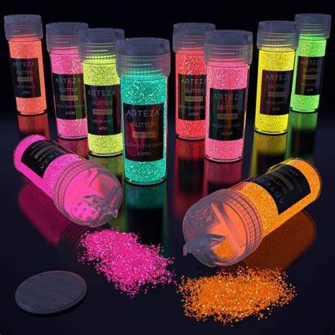 Neon And Holographic Glitter Shaker Jars Set Of 54 Arteza