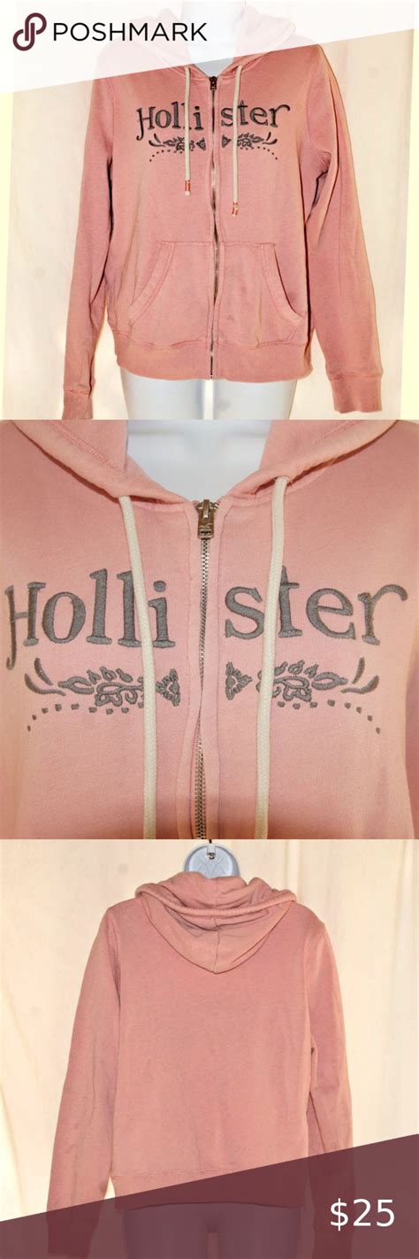 Hollister Blush Pale Pink Zip Up Hoodie In 2020 Pink Zip Ups Hoodies